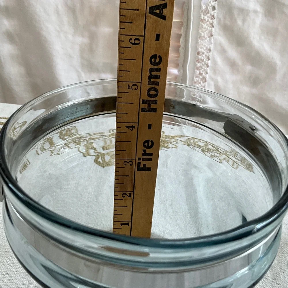 Vintage Pyrex Flameware Glass Double Boiler 1.5 Qt 6762-U 6862 with Lid USA